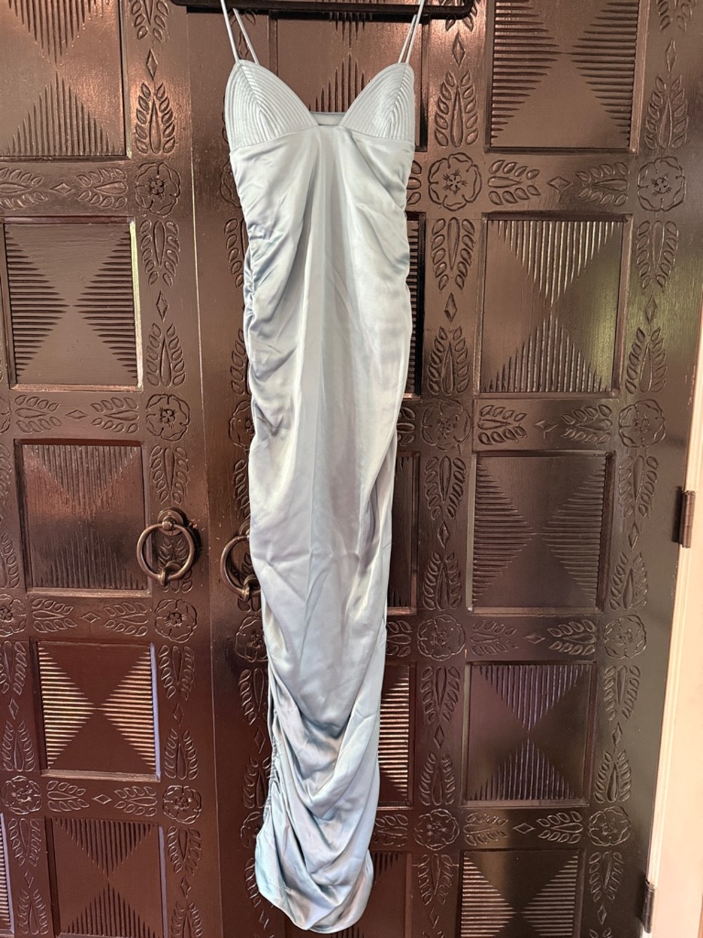 Paris Georgia Light Blue Satin Slip Gown